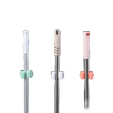 拖把夾 掛拖把夾 拖把架夾 掃把夾 掛夾拖把架 掛掃把架 無痕拖把夾 矽膠防滑夾口 防潮材質 浴室 廚房 整理清潔, 5個, 隨機色系出貨, 隨機色系出貨