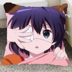 중2병도 사랑을 이야기하자 베개 작은 새 여섯 꽃 주변 베개 핸드메이드 카드 통 베개 학생 생일 선물, 밀리터리 그린