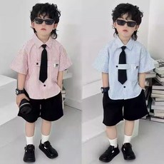 兔巴叮童裝夏季男童西裝套裝幼兒園畢業禮服兒童主持人鋼琴演出服短袖兩件套