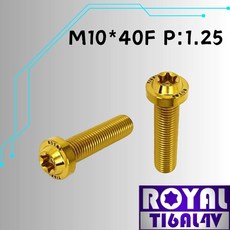 ROYAL 鈦合金螺絲 M10*40F P:1.25 飛碟頭型螺絲, 1個