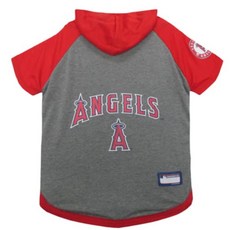 (100% 미국 정품 수입) MLB 강아지 및 고양이를 위한 후드 셔츠 - 캔자스 시티 로열스 티셔츠 X-스몰. 야구 팬을 팀 컬러 후디 조끼 (유튜브 추천), 로스앤젤레스 엔젤스