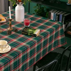 개미물류 체크테이블보 그린 인테리어 식탁보 소품 장식 플레이팅 홈파티 크리스마스 연말 데코 성탄절 (Araium), 01 A.4인용