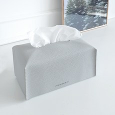 호텔느낌 가죽 휴지 케이스 레더 각티슈 케이스 사각형 휴지커버 디스펜서, 미니 가죽티슈커버, 라이트그레이