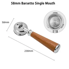 바세토 커피 머신용 커피 포터필터 스테인레스 스틸 헤드 싱글 더블 마우스 하단 핸들 도구 58mm 3 귀, [03] single mouth-A3