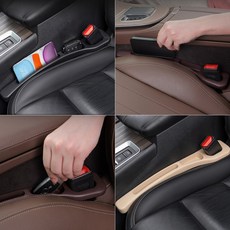 데오람 전차종 호환 자동차 시트 틈새 쿠션, 블랙, 2개