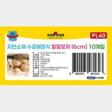 패션잡화 밀짚모자 사파리모자 6cm 수공예장식, 열개입X1봉