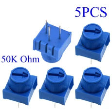 호환 5-100개 3386P-1-103 1k 2k 5k 10k 20k 0.5W 1/2W PC 핀 스루홀 트리머 포텐셔미터 세르메트 1회전 상, 20 50K Ohm 5PCS