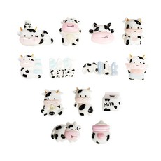 ECLATIS 귀여운 소 냉장고 자석 세트 - 만화 및 우유 병 자석 강한 모던 키친 주방 사무실 장식용 레진 화이트보드 13개 303061