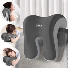 YOPENCE 탈부착 분리형 의자 목 쿠션 메모리폼 사무실 의자 헤드레스트, 그레이