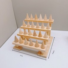 레이어 우드 디스플레이 스탠드 핑거 홀더 팔찌 보관함 보석 보관을위한 쇼케이스 소품