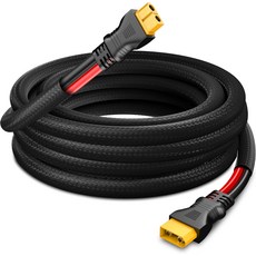 나포날 XT60 연장 케이블12AWG 1FT 난연 슬리브가 있는 남녀 케이블 휴대용 발전소 태양광 패널 발전기 RC 배터리용 사출 성형 어댑터 와이어, 10AWG-XT60 Male to Female, 10AWG-XT60-20FT, 1개