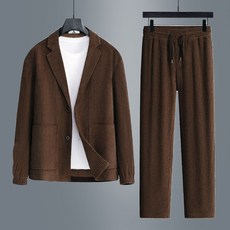 남성 코듀로이 투피스 세트 정장자켓 와이드 팬츠 상하의 세트 데일리 캐주얼