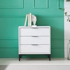 가구산책 3단 서랍 협탁 600 RC532, 1개, 화이트