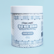 [마니랜드] 동글 비즈 클레이 화이트 투명 물에녹는 플라스틱 물라스틱, 1개, 200g, 화이트 비즈클레이