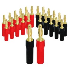 뮤지컬 사운드 24 50 PCS 4MM 24K 비디오 스피커 커넥터 바나나 금도금 어댑터 직각 플러그 케이블 와이어, Lantern Type, 24 Pieces