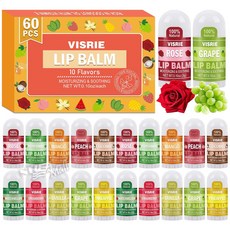 비스리 대용량 미니 립밤 10가지맛 60개입 VISRIE MINI LIP BALM 10 FLAVORS 60PCS