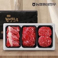 기타 [농협횡성한우] 1등급 프리미엄 횡성한우선물세트 1.2kg(등심+국거리+불고기), 1박스
