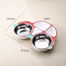 DFMEI 304不鏽鋼兒童汽車餐盤可拆洗寶寶輔食碗創意卡通分格塑料盤套裝, 1個, 紅色汽車餐盤:如圖