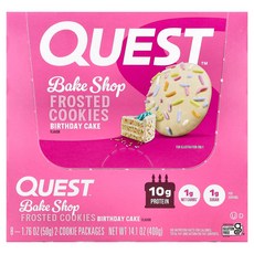 Quest Nutrition Bake Shop Frosted Cookies Birthday Cake 8 Packages 1.76 oz 50 g Each, Quest Nutrition, Bake Shop Fro, 1개