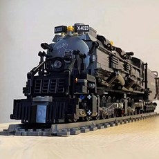 전동 작동 기차놀이 세트 철도 모형 증기기관차 레일 조립식 도시 풍경 블록 완구, 1개, 마스터 기반+동력+트랙 1078 입자