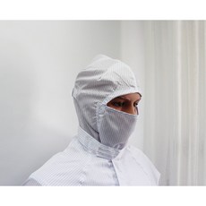 [오늘출발 / 제전 후드마스크모자] 크린룸용 작업모자 방진모자 정전기방지 제전복 무진모 이에스디마트, 흰색(white), 2XL, 1개