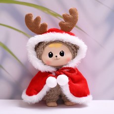 臺灣發貨-【僅衣服】搪膠盲盒Bao-ao掛件娃衣服聖誕馴鹿角連帽款披風抱抱著替, 1個, S聖誕馴鹿角連帽款披風（僅售娃衣，不含娃,適合掛件Bao-ao