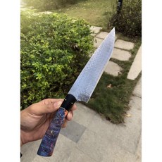 職匠 幻影 大馬士革 西式料理牛刀 VG10鋼芯 一體式龍骨 強化穩定木柄 刃長18cm, 1個, 一把