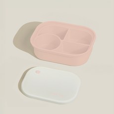 온다온 실리콘 도시락통 전자레인지 직장인 런치박스 소풍 밀프랩 1000ml, 1개, 핑크