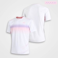 【MAXX】 專業羽球排汗衫 漸層運動短T 輕量透氣 訓練服 賽服 男女適用 (深海藍/漸層白)