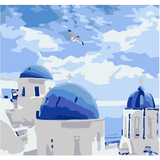 DIY 유화그리기 그림그리기 세트 유화페인팅 20x20, 27. 산토리니, 1개