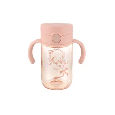 BGL 寶寶學飲吸管杯 兒童水杯 雙握把飲水杯 防漏便攜, 幻夢之翼粉色, 1個, 320ml