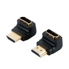Tecmojo 4K HDMI 2.0 어댑터 직각 4K@60Hz 2K@240Hz 1080P@60Hz 90도 및 270도 어댑터 수 - 암 지원 2팩 블랙 328707