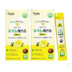 유기농 레몬즙 스틱 2박스 100% 착즙 레몬수 원액 물 만들기 짜기 효능 추천 식약처 식약청 해썹 인증 인정, 28개, 20g
