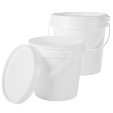 AKOLAFE 페인팅용 페인트 버킷 2팩 플라스틱 2.8L(3쿼트) 캔 뚜껑 및 손잡이가 있는 터치업 용기 1.9L(3/4갤런) 보관 빈 남은 물용 통, AKOLAFE 페인팅용 페인트 버킷 2팩, 플라스틱 2