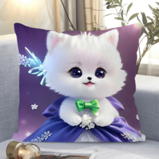 애니 캐릭터 소파쿠션 양면 소파 쿠션 솜 포함 세탁가능 고탄력 청소년용 애니쿠션 디지털 프린트 애니 캐릭터 트렌디한 스타일 안락감, 귀여운 애완동물 1-28, 40 x 40CM (솜포함 양면쿠션)