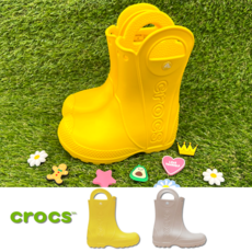 [국내100%정품] 크록스 CROCS 키즈 레인 부츠 장화 핸들잇 유아 방수 신발 스포네틱 악세사리