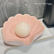 가정용 조개 형 물빠짐 비누받이 수납 용기 모든 크기 적응 가능 | 건조하고 부풀어오르지 않음, 2개, 분홍색