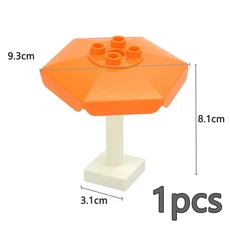 Duploes 대형 벽돌 크리 에이 티브 스윙 Ladde 시소 장난감 큰 빌딩 블록 놀이터 부품 풍선 슬라이드 계단, 41 Parasol Orange