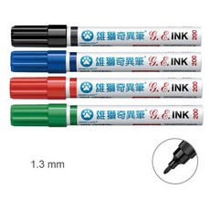 雄獅 200 奇異筆 1.3mm, 黑色, 1個