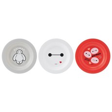 스케이터(Skater) 어린이용 작은 접시 12cm 3매 세트 플라스틱 소재 일본 제조 디즈니 베이맥스 P3-A