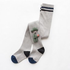 어린이 레 깅 스 가을 겨울 어린이 바지 아기 레 깅 스 밖 에 스타킹 을 신 는 여자 어린이 동물 자수 만화 스타킹, S 1 - 3 세 (키 80 - 95cm), 회색 / 회색