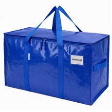 마마조아 오래쓰는 이사가방 이불가방 옷정리 수납함, 1개, 블루