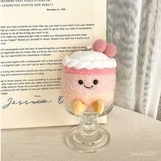 부드러운 촉감 미니 인형 가방 장식 귀여운 봉제 음식 재미있는 시뮬레이션 케이크 인형 디저트 장식 가방 장식 스시 선물 캐릭터 키링, 6-15cm, 딸기 케이크