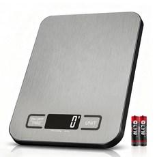 디지털 식품 저울 5kg/1g 고정밀 6개의 유닛 및 테어 LCD 디스플레이 조리 베이킹 배터리를 위한 소형 주방 2개의 AAA가 포함된 계량 저울