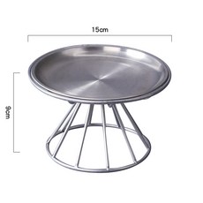 DFMEI 不鏽鋼貓碗寵物碗貓食碗飯碗貓盤子罐頭盤零食盤高腳護頸支架, 1個, 銀色架+銀色碗:如圖