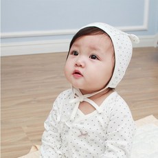밤부 신생아모자(하트브라운)