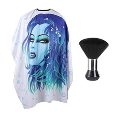 ECLATIS YELEG 레그AI 전문 헤어 커팅 케이프 목 더스터 브러시 포함 대형 살롱 이발소 남성 여성 및 아동용 블랙 화이트 이발사 용품 패턴 276834, 여아용