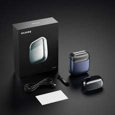 跨境無線電動剃鬚刀全身水洗便攜式男士刮鬍刀往復式刀頭鬍鬚刀, 1個, 往復式剃鬚刀三刀頭★藍+黑色:中文包裝