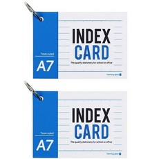 모닝글로리 2000 A7 유선 정보카드 항균 링 단어장, 2개