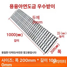 사각 덮개 수로 도로 뚜껑 우물 도랑 커버 하수구 철판, 20cm x 1m x 25mm 253/30/100